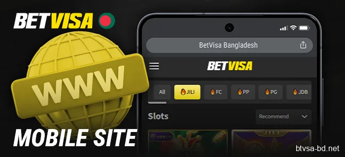 BetVisa Website for Mobile Browsers