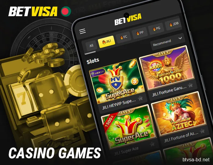 Casino Games in the BetVisa Bangladesh Mobile App