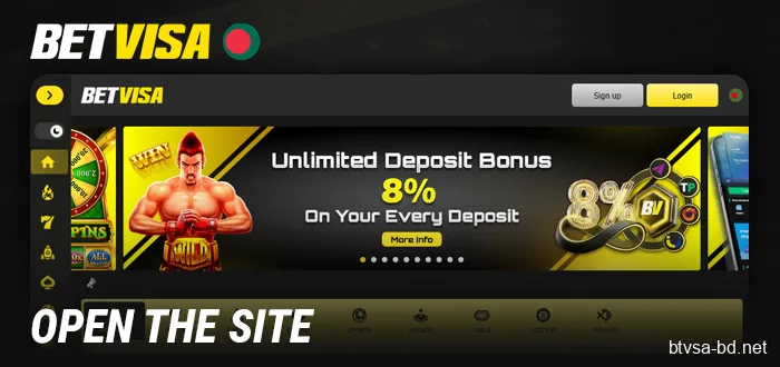 Go to the BetVisa website and create an account