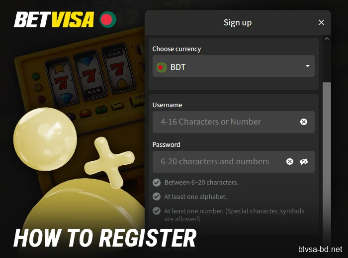 Instructions for Registering an Account on BetVisa BD