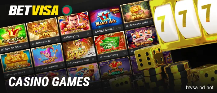 Open the casino games section on BetVisa Bangladesh