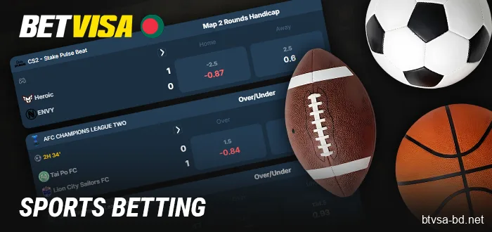 Place sports bets at BetVisa Bangladesh
