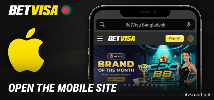 Visit the BetVisa website on your iPhone